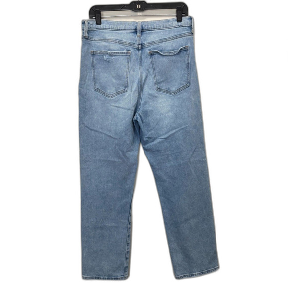 Altar'd State Straight Leg Jeans Light Wash Asymmetric Crossover Waist Size 30 - Picture 4 of 7